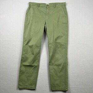J. Crew Women's 29 Green Olive Twill Chino Pants Straight Leg AB648
